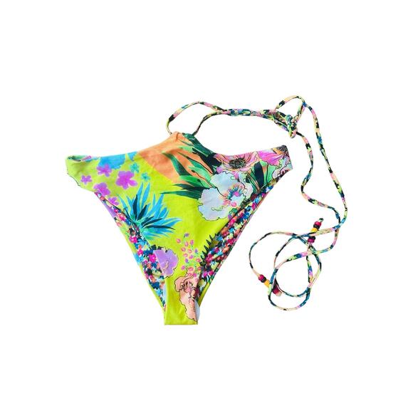 NEW Agua Bendita Anya Waist Strap Bikini Bottom Floral Tropical Size Large - Picture 6 of 12